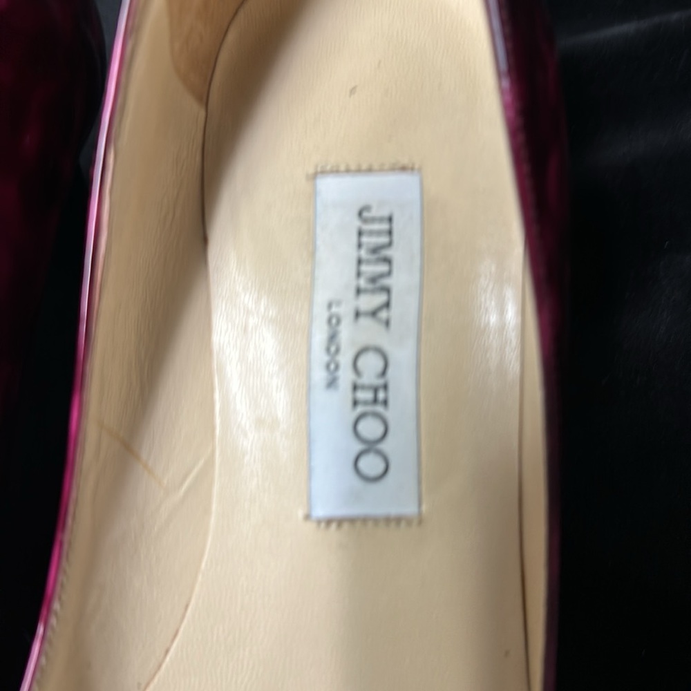 Jimmy Choo red and black Women's Shoes size 37. One small mark on one heel - Picture 2 of 8